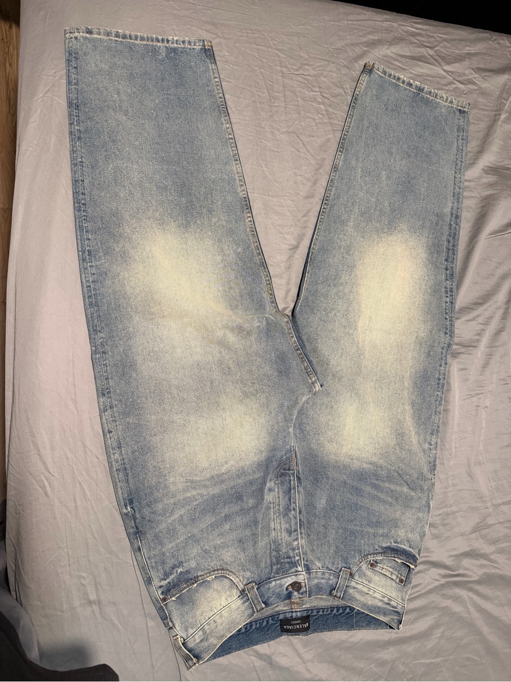 Balenciaga Light Blue Relaxed Jeans with Faded Wash